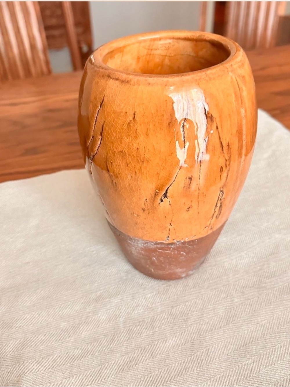 Stoneware pottery vase neutral colors